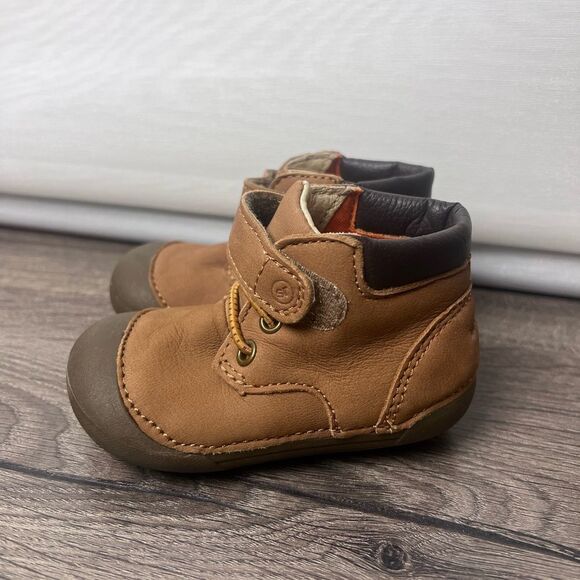 Stride Rite Toddler Boys Size 3.5 M Soft Motion Brown Burrell Leather Boots - Picture 1 of 6